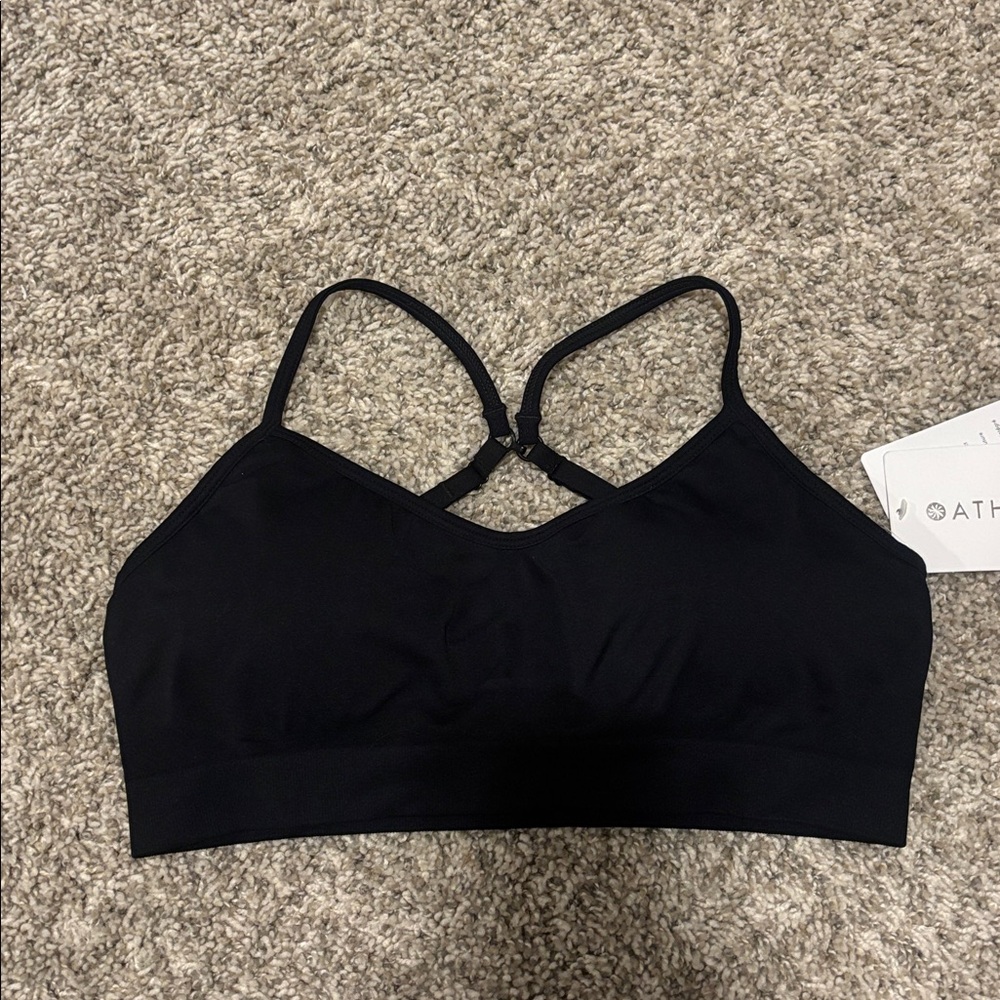 NWT Athleta Renew Sports Bra A-C Black Large - Picture 3 of 10